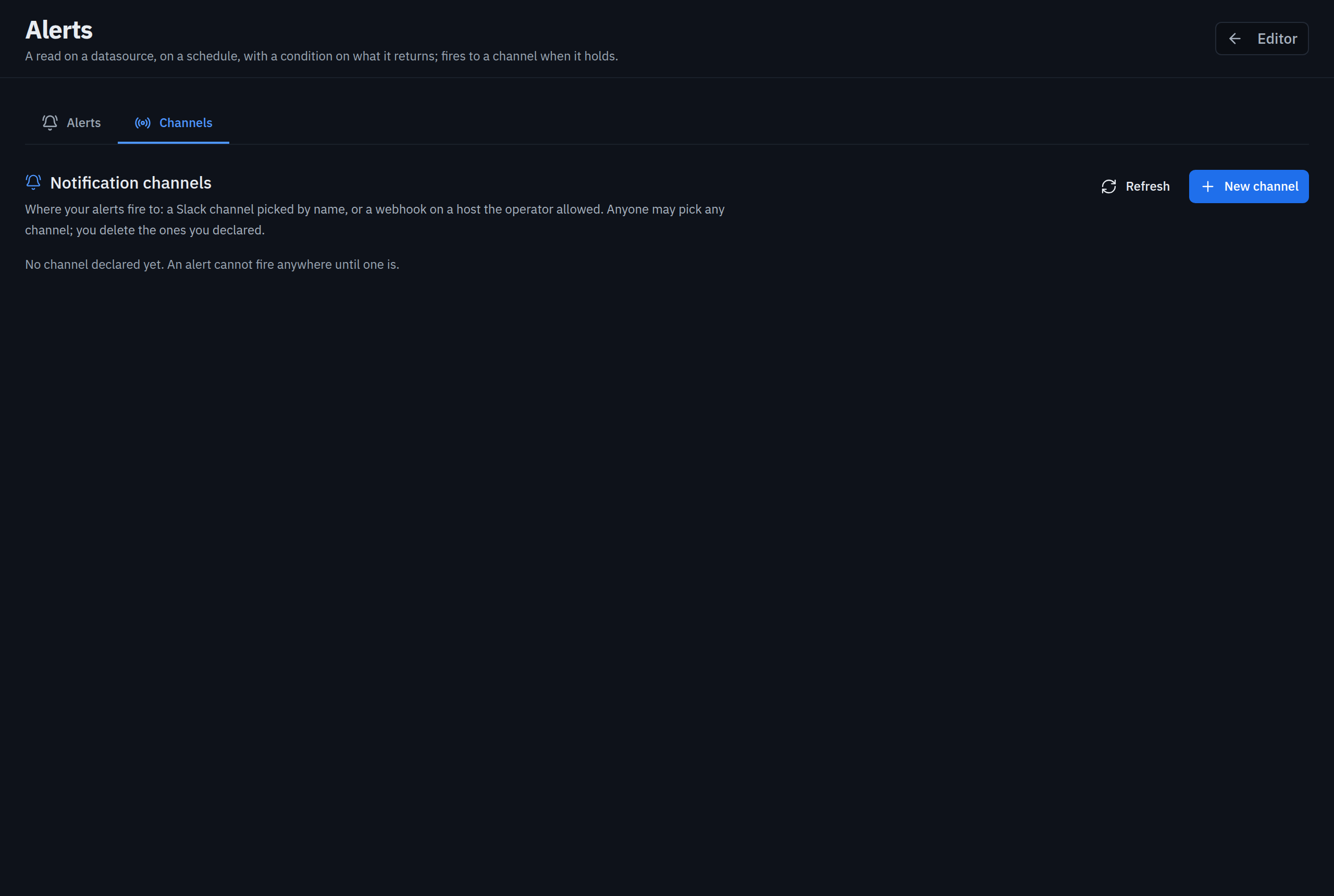 Slack channels picked by name, webhooks