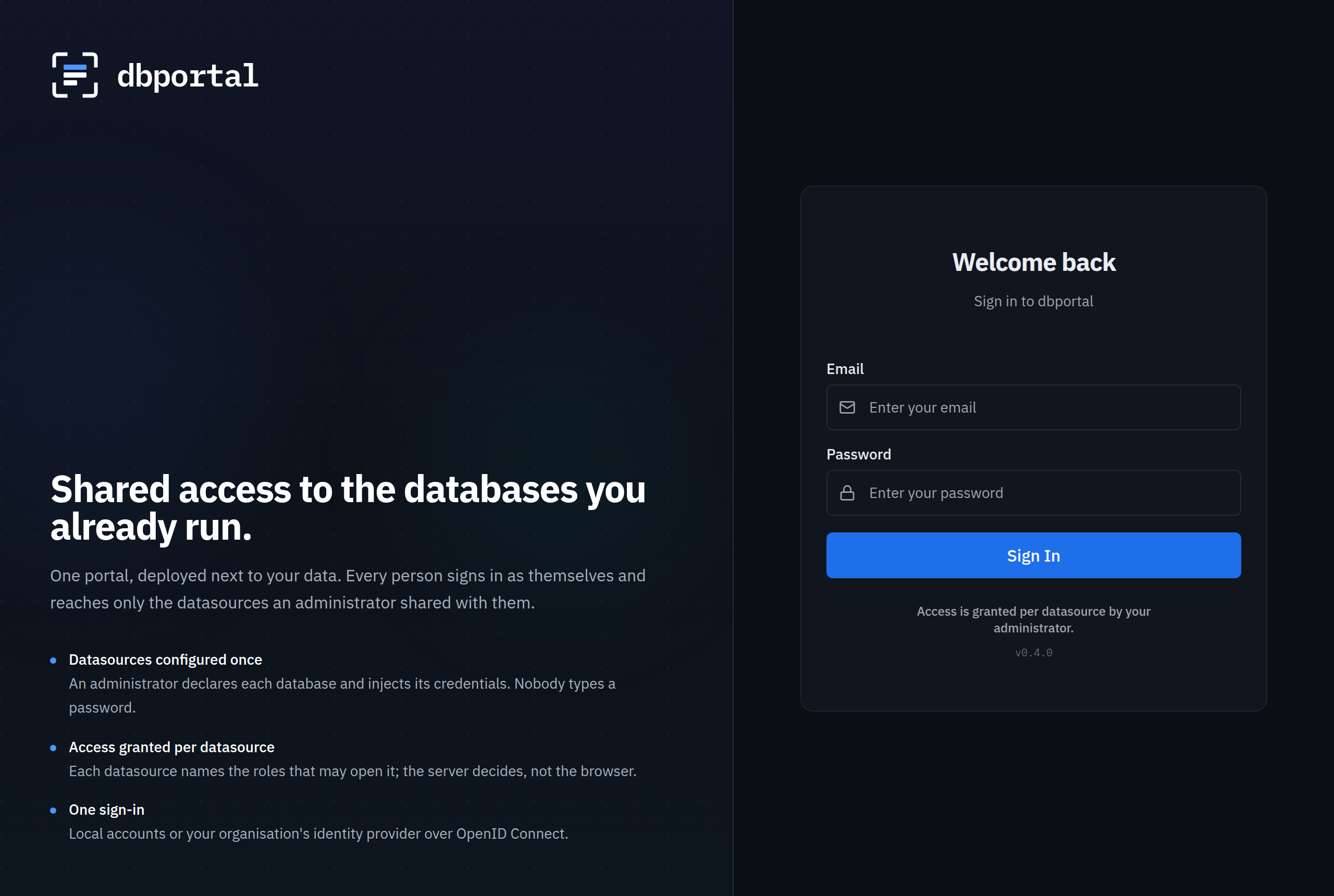 Sign-in page